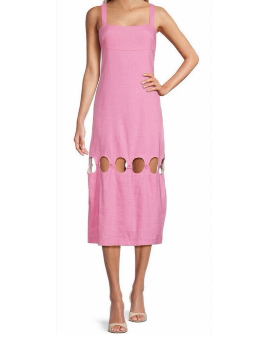 Worn once, 2, Antonio Melani, Pink, Sleeveless Cut Out, sheath, midi Dress